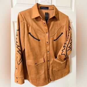 NWT L&B Suede Embroidered Jacket